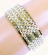 Vintage Italian 18K Gold plated Wide Bracelet