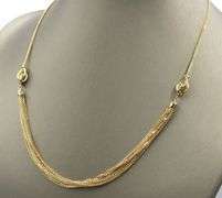 10kt Yellow gold multi layer chain wheat chain necklace