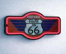 Route 66 LED Neon Sign Vintage-Style Retro Wall Decor