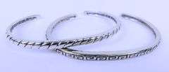 2 Carolyn Pollack Sterling Stacking Cuff Bracelets