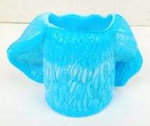 Blue Slag Glass Dog Toothpick or Match Holder