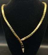 18K GOLD SERPENTI VIPER INSPIRED NECKLACE EARRINGS SET SWAROVSKI