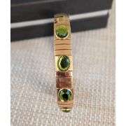 Pierre Lorren 24k Gold Plated Swarovski Peridot Bracelet