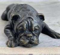 Sweet Little Bulldog Bronze Sculpture