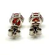 Stunning White Gold Plate 2 Ctw Simulated Padpaparacha Sapphire Earrings