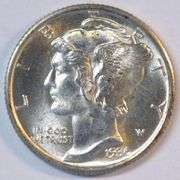 Superb Gem BU 1936-S Mercury Dime. Full Split Bands