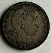 1905 O Barber Quarter