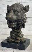 Royal Lion Head Bronze Statue