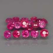 Glittering set of 3.19ct HEATED ONLY pink Burmese Rubies!