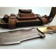 Damascus Steel Fixed Blade Hunting Knife with Bone Handle