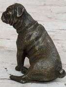 Green Patina Pug Dog Bronze Sculpture