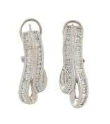18kt White Gold Baguette and Round Diamond Earrings