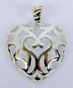 Italian Milor Sterling Open Work Heart Pendant