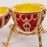 Gold Plated Fabergé-Style Trinket Box with Crystal Accents