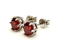 Dazzling White Gold Plate 2 Ctw Simulated Padpaparacha Sapphire Earrings