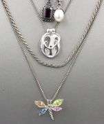 Group lot of Vintage 925 sterling silver necklaces