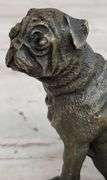 Green Patina Pug Dog Bronze Sculpture