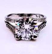 Sparkling 4.75 Ct 14 Kt White Gold Plated Engagement Ring