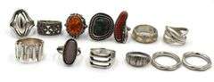 Big group lot of Vintage 925 sterling silver rings