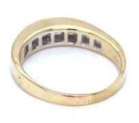 14kt Yellow gold 1ctw princess cut channel set dome band