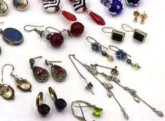 Vintage 925 sterling silver group lot of earrings