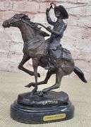 Cowboy on Horse Western Old West Bronze Sculpture