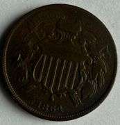 1864 Small Letters Key Two Cent Piece