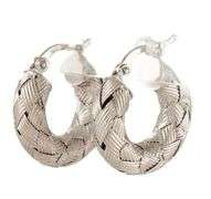 Roberto Coin Basket Woven Hoop Earrings in 18K