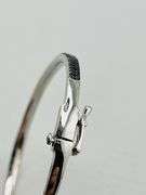 925 Sterling Silver Two Row Pave Of Black Crystal On Top Bangle