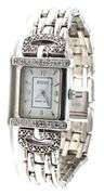 Eccliaci sterling silver quartz diamond bezel watch