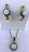 Sterling Opal Necklace & Earrings
