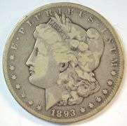 Very Rare 1893-CC Morgan Silver Dollar in nice circulated condition
