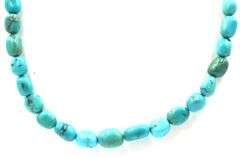 Turquoise beaded necklace with silver clasp