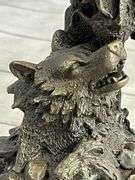 Legend Indian Chief with Wolf and Eagle Bronze Sculpture