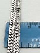 Italian 14KT White Gold 10MM Flattened Curb Cuban Chain Bracelet