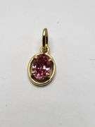 Certified Yellow Gold Pink Lab Diamond Pendant