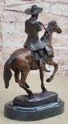 Horse and Cowboy Bronze Sculpture