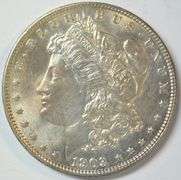 Fully struck virtual Gem BU 1903-P Morgan Silver Dollar