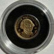 Washington Statue of Liberty Gold14 K Tribute Proof Mini Coin