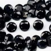 Heated Only! 5.70ct diamond cut black Sapphire set!