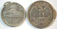 Double Struck 1979 Jefferson 5c & 1996 Washington Quarter Errors Uncirculated Unc