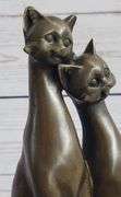 Two Cat Bronze Figurine