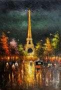 BEAUTIFUL PARIS PAINTING ON CANVAS
