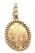 Nice 10K YG Miraculous Medal surrounded by Diamonds