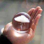 3D Lightning Cloud Crystal Ball Paperweight