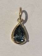 Certified Yellow Gold Blue Lab Diamond Pendant