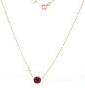 14kt Yellow gold 1.20ct bezel set Ruby solitaire necklace