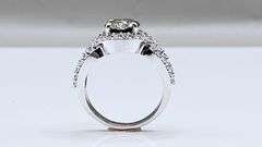 Dazzling 3.15 Ct Green Amber Bronze Fire Moissanite Ring