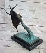 Melting Clock Bronze Figurine