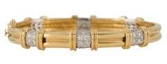 Tiffany & Co 1.92ctw Diamond Station Two Tone Bangle Bracelet in 18K